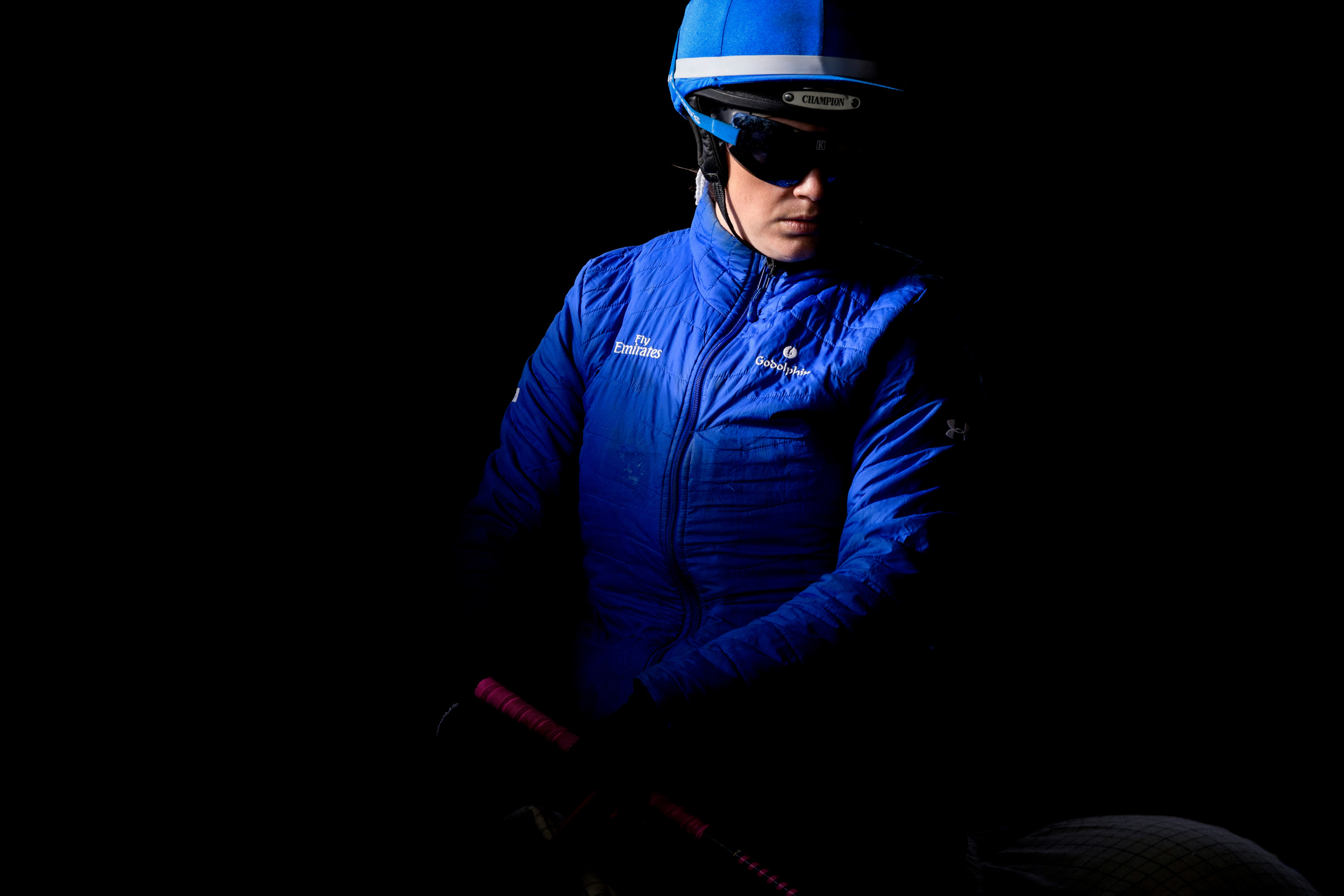 Picture taken for Godolphin.
Godolphin, sponsored by Emirates, is the Maktoum family's private thoroughbred horseracing stable and was named in honour of the Godolphin Arabian, who came from the desert to become one of the tree founding stallions of the modern thoroughbred . Godolphin's headquarters are in Dubai. It operates two racing stables in Newmarket, UK, two in Sydney one in Melbourne, Australia and also has horses in training with independent trainers in Great Britain, Australia , France, Japan, USA and Ireland. UAE Vice President, Prime Minister and Ruler of Dubai, H.H Sheikh Mohammed Bin Rashid Al Maktoum is the driving force behind Godolphin.