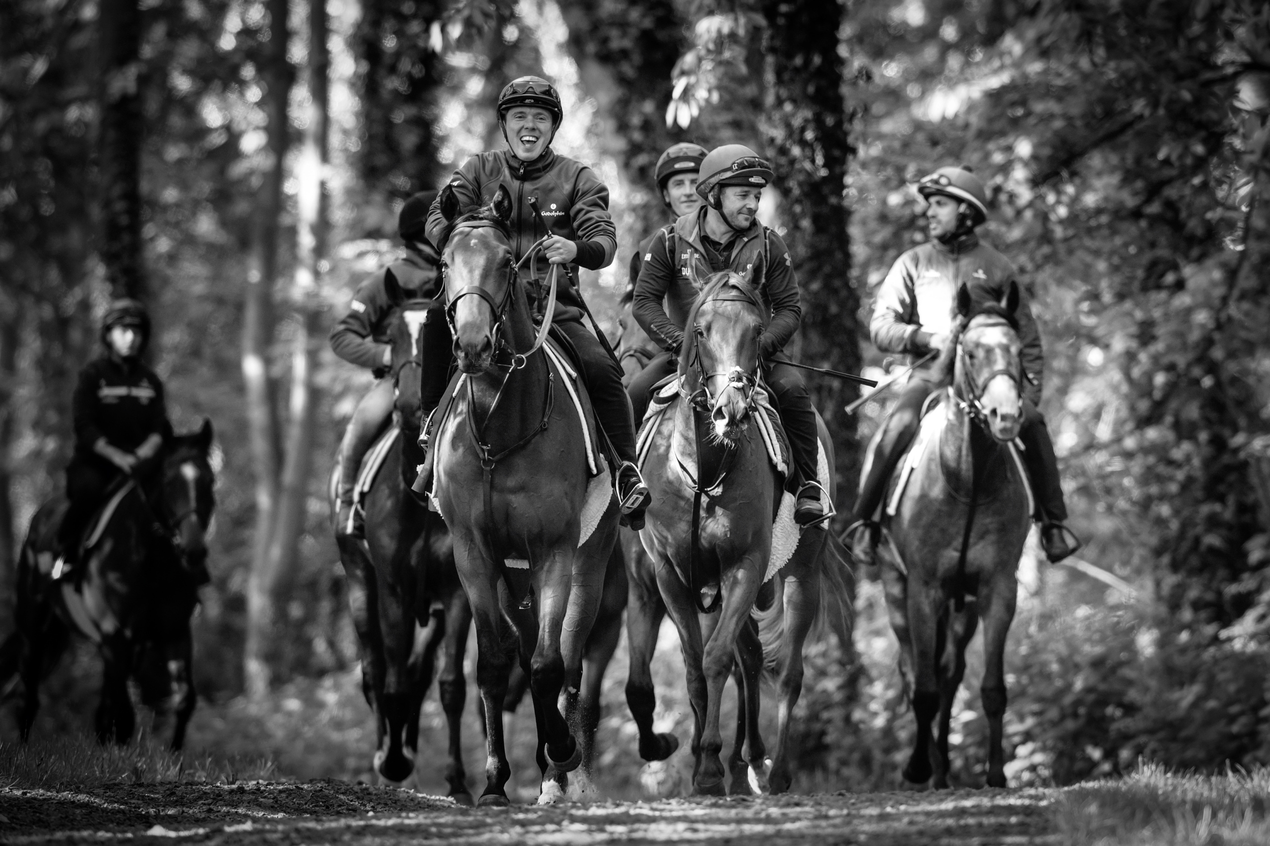 Picture taken for Godolphin.
Godolphin, sponsored by Emirates, is the Maktoum family's private thoroughbred horseracing stable and was named in honour of the Godolphin Arabian, who came from the desert to become one of the tree founding stallions of the modern thoroughbred . Godolphin's headquarters are in Dubai. It operates two racing stables in Newmarket, UK, two in Sydney one in Melbourne, Australia and also has horses in training with independent trainers in Great Britain, Australia , France, Japan, USA and Ireland. UAE Vice President, Prime Minister and Ruler of Dubai, H.H Sheikh Mohammed Bin Rashid Al Maktoum is the driving force behind Godolphin.