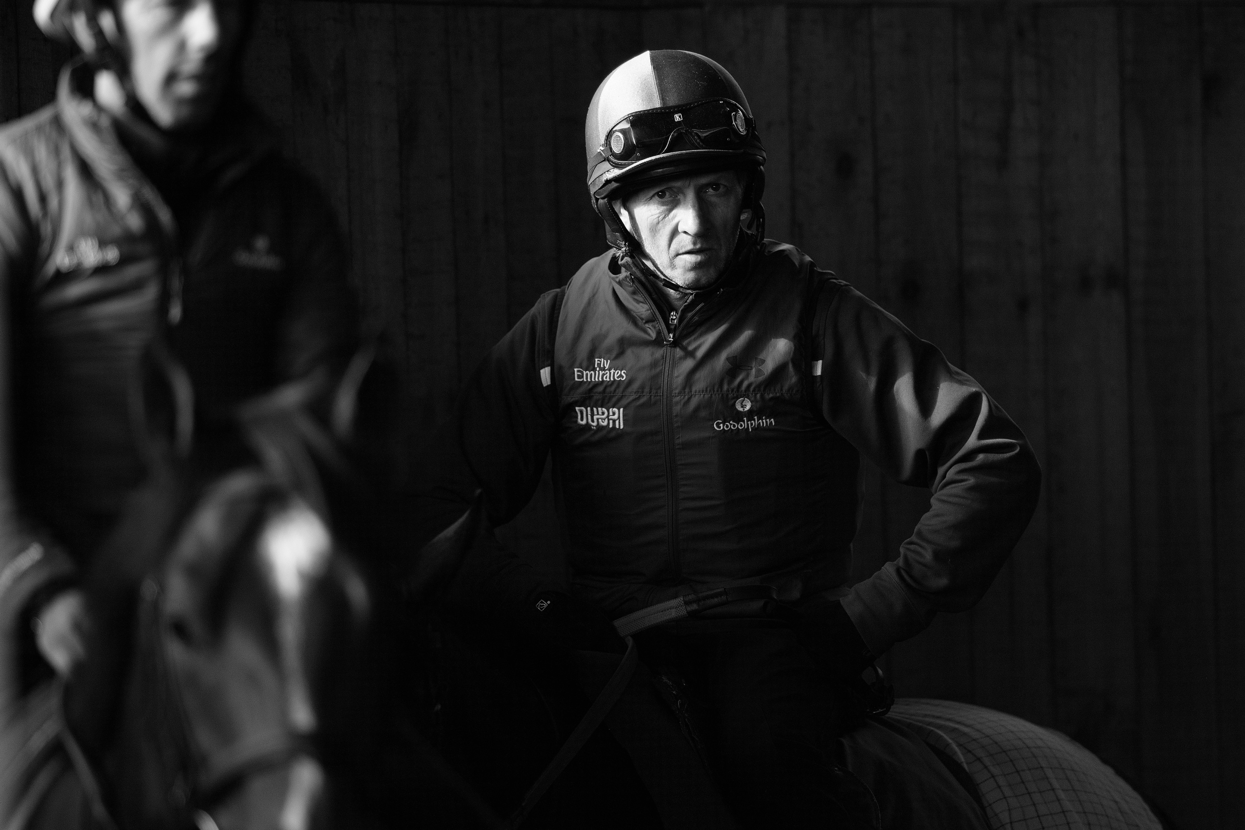 Picture taken for Godolphin.
Godolphin, sponsored by Emirates, is the Maktoum family's private thoroughbred horseracing stable and was named in honour of the Godolphin Arabian, who came from the desert to become one of the tree founding stallions of the modern thoroughbred . Godolphin's headquarters are in Dubai. It operates two racing stables in Newmarket, UK, two in Sydney one in Melbourne, Australia and also has horses in training with independent trainers in Great Britain, Australia , France, Japan, USA and Ireland. UAE Vice President, Prime Minister and Ruler of Dubai, H.H Sheikh Mohammed Bin Rashid Al Maktoum is the driving force behind Godolphin.