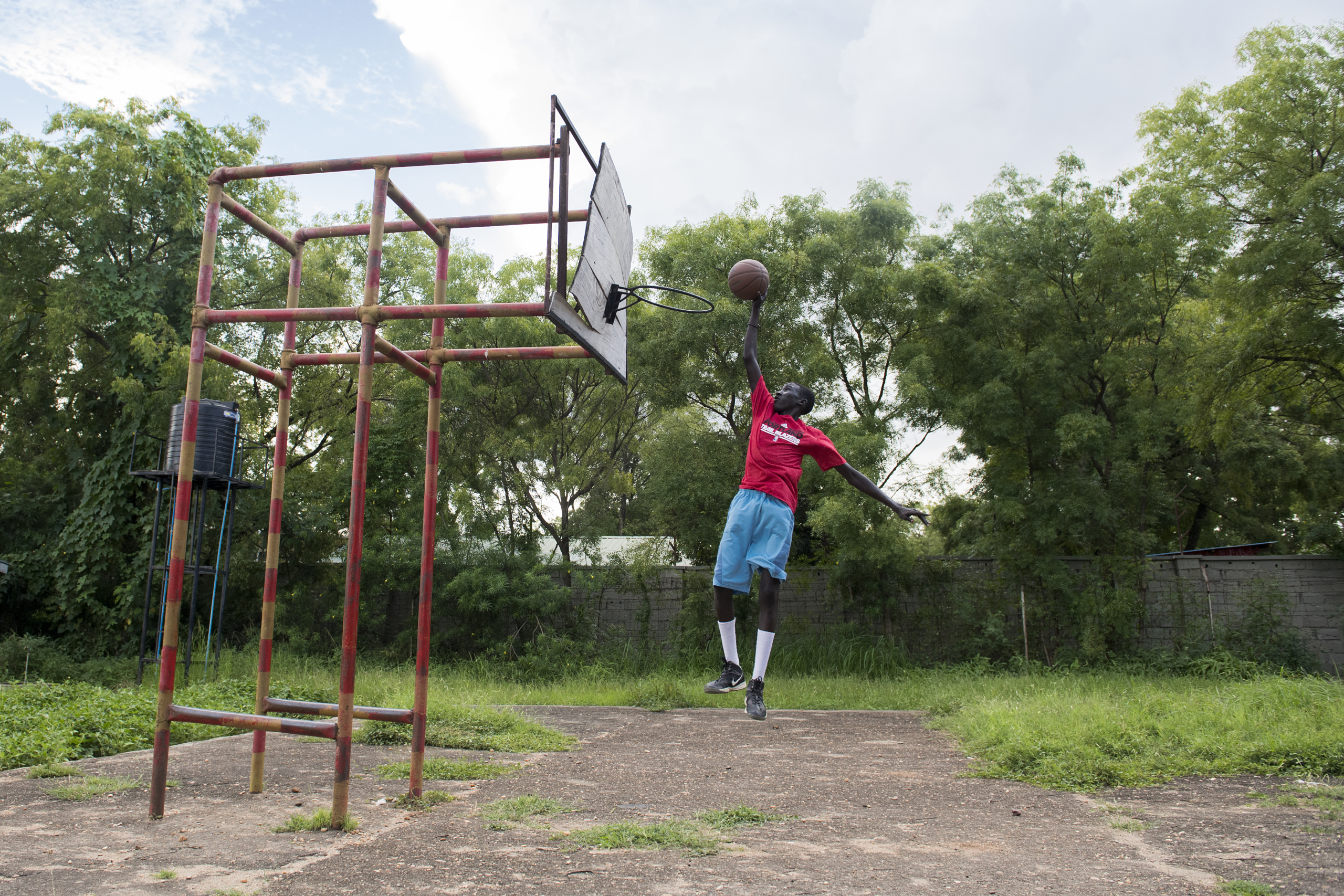 Juba, South Sudan.
Young Nuer refugee playing basketball.
The International Basketball Foundation (IBF) was founded in 2008 by FIBA.
This Foundation is the social, educational and legacy branch of FIBA to address the role of sport and basketball especially in society. The role of the Foundation is to preserve and promote the values of basketball and its cultural heritage.