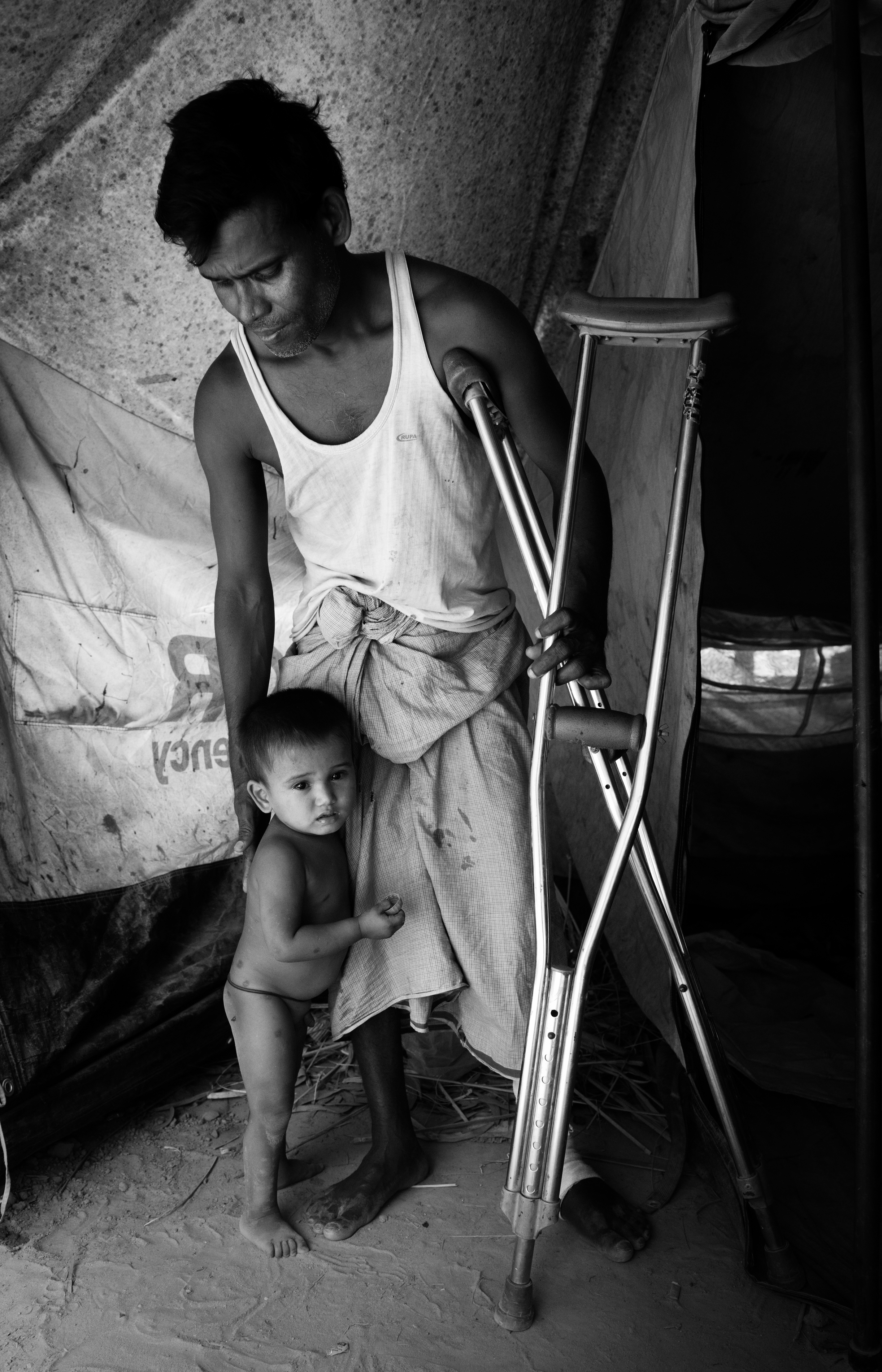 Bangladesh, Cox's Bazaar.
Rohingya refugees at the Kutupalong transit center . Over 650,000 Rohingya have crossed the border to Bangladesh since August last year, fleeing the violence.