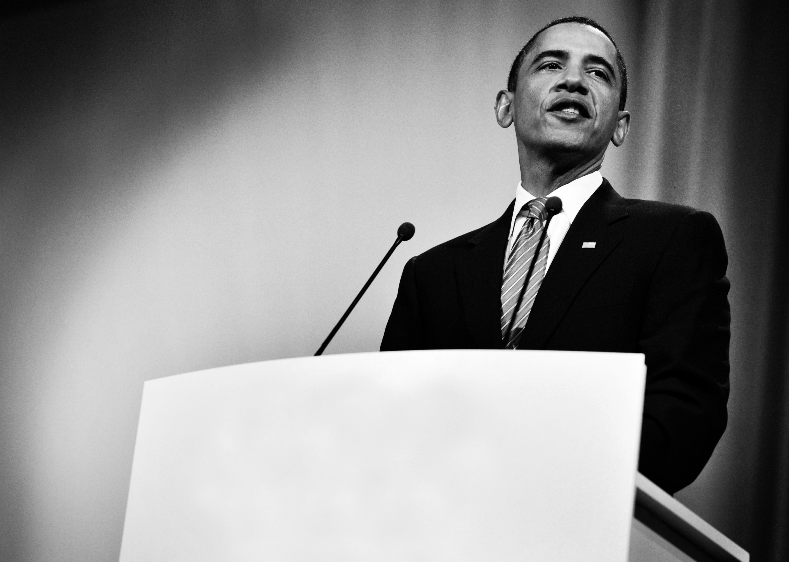 US President Barack Obama speaks during a plenary session at the Bella Center in Copenhagen on December 18, 2009 on the 12th day of the COP15 UN Climate Change Conference.
