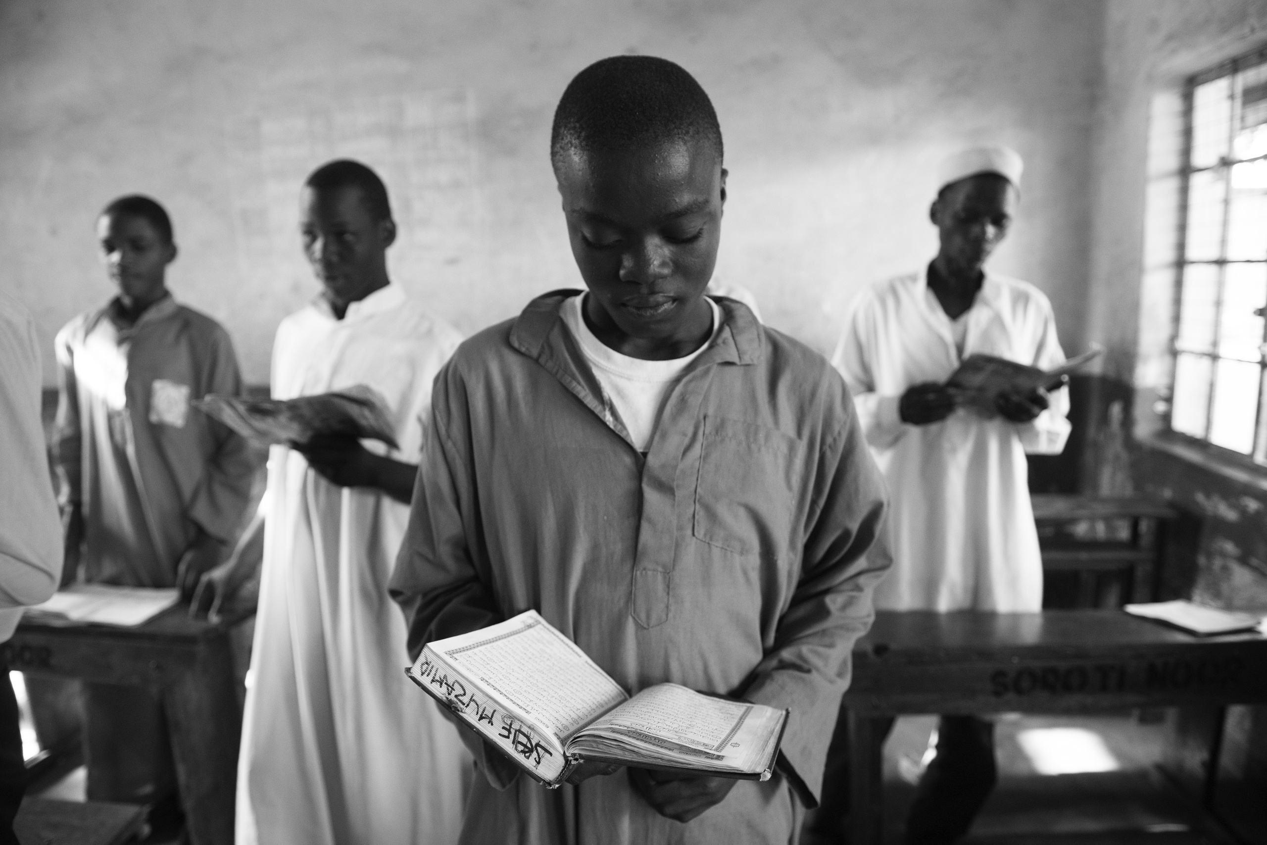 Soroti Uganda.
Children learning the Koran inside a madrassa.
Land conflict in Uganda is not only a matter of tribal boundries but is also interlinked with religious belief.