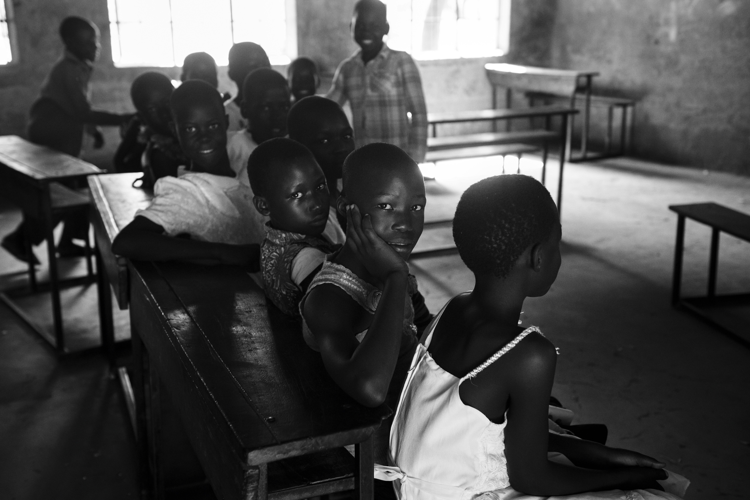 Soroti,UGANDA.
Children in an isolated Catholic school.
Land conflict in Uganda is not only a matter of tribal boundries but is also interlinked with religious belief.